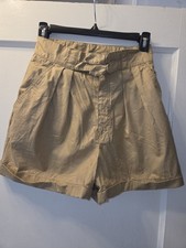 Vintage 80's Khaki Safari Mom Shorts. Double Belt. Super High Waisted. 6