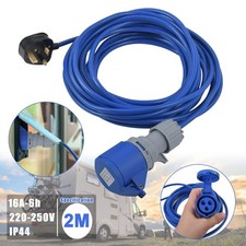 HEAVY DUTY CARAVAN MOTORHOME 13A PLUG TO 16A SOCKET 240V MAINS HOOKUP CABLE LEAD