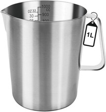 Messbecher Edelstahl 1l Cocktail Meßbecher Litermaß spülmaschinenfest 1000 ML