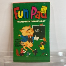 Vintage 1976 Fun Pad Activity Coloring Book UNUSED - Games - Puzzles - Coloring