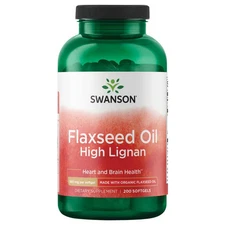 Swanson Flaxseed Oil High Lignan 980 mg 200 Softgels
