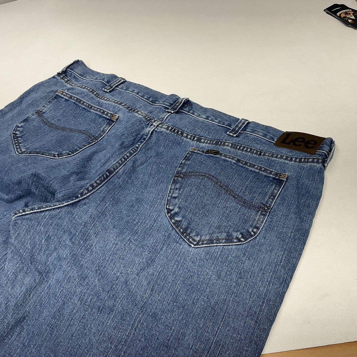 Lee Jeans Mens 50x30 Blue Regular Fit Straight Leg 100% Cotton