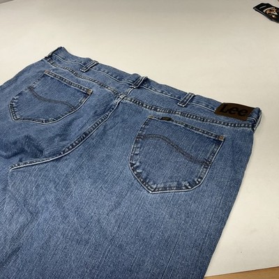 Lee Jeans Mens 50x30 Blue Regular Fit Straight Leg 100% Cotton