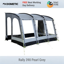 Dometic Rally 390 Classic Poled Caravan Porch Awning Pearl Grey New Model 2025