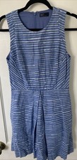 GAP Summer Cotton/Linen  Dress Sleeveless Stripped  Pockets Pleated  Zip Sz 6