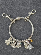 Keychain - Disney Princess Silver Tone Metal Ring Clip Charms