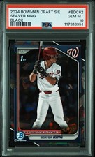 2024 Bowman Chrome Draft Sapphire Edition Black 2/10 Seaver King PSA 10 GEM MT