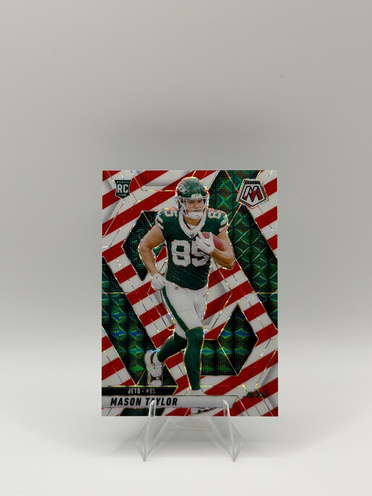 2025 Panini Mosaic - Mosaic Red & White Stripe Rookie Mason Taylor #324 (RC)