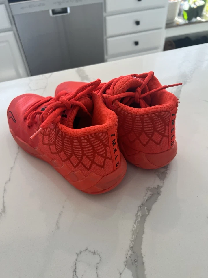 PUMA Lamelo Ball MB.01 Not From Here Red Blast Sz 6.5 C Youth Queen City Galaxy - Image 4 of 4