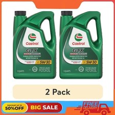 (2 pack) Castrol GTX High Mileage 5W-30 Synthetic Blend Motor Oil, 5 Quarts