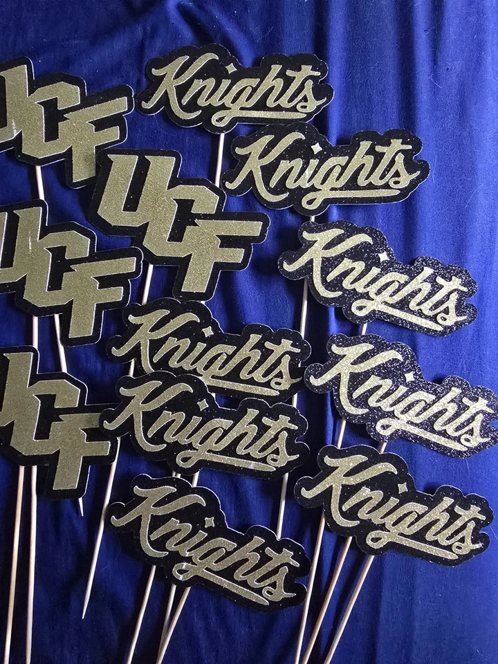 Decoraciones de centro de mesa UCF. Fiesta de graduación, fiesta universitaria Foto 3 de 4