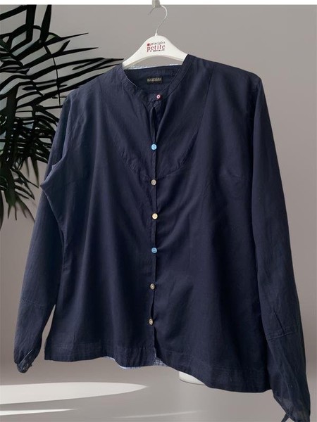 Women Napapijri Shirt Navy Cotton 40 / L / 48 #B7DE