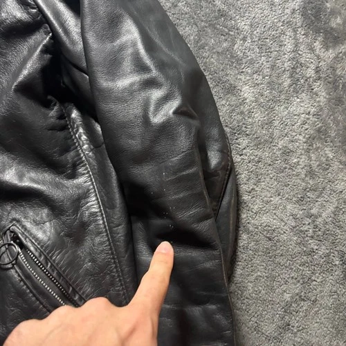 70s Vintage Brooks Leather Biker Jacket Mens M Black Motorcycle USA image 5