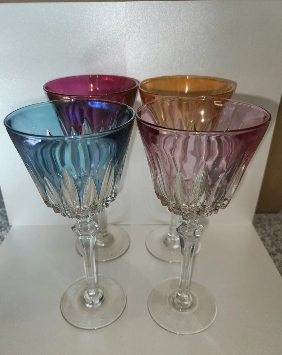 Magnifique Ancienne 6 Coupes Verres A Champagne En Cristal Taille Boheme