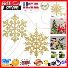 36Pcs Christmas Glitter Snowflake Ornaments, 4 Inch Plastic Snowflake Christm...