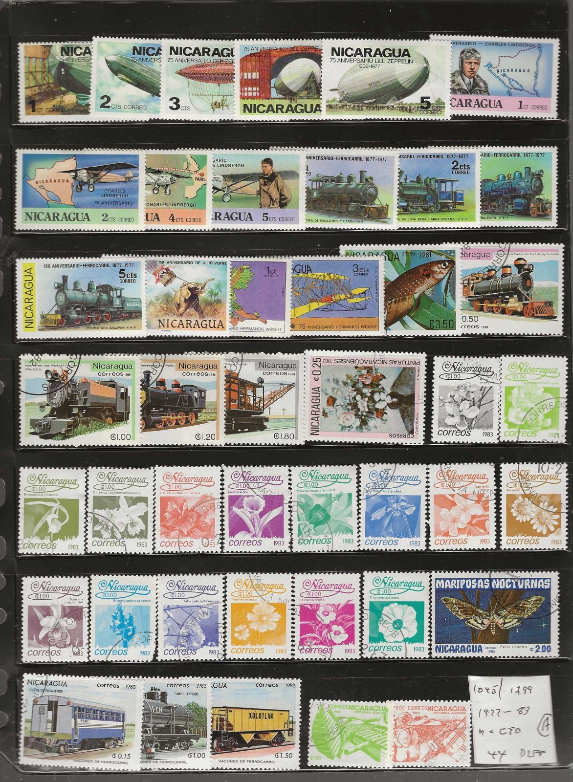 NICARAGUA...Sc #1045/1299...Mint & Used (CTO) ...1977/83...44 Different