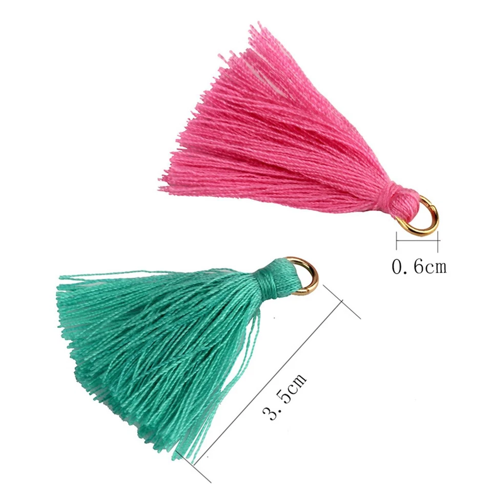 100x Silk Tassels Hanging Ring Cords Tassel Trim Handmade for Jewelry Making - Image 3 of 4