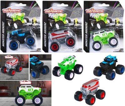 Set of Three3 Majorette Ltd Ed Rockerz 1:64 Monster Truck Asst· 1:64 · Brand New