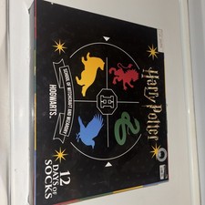 Harry Potter Hogwarts Houses Mens 12 Days of Socks in Advent Gift Box New Sealed