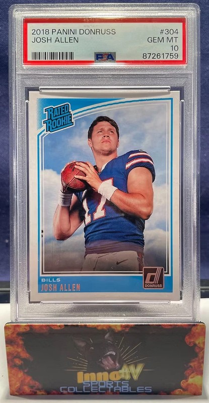 Josh Allen 2018 Donruss Rated Rookie #304 – PSA 10, PSA 9, Raw