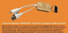 IMMERSIVE Eco-Link Charging Keychain - Wooden Multi-Cable New