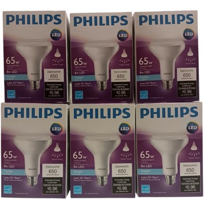 6-Pack PHILIPS 65W BR30 Ultra Daylight 5000K 7.5W Dimmable LED BR30 Light Bulbs