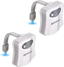 Toilet Night Light, Toilet Bowl Light, LED Night Light, 8-Color 2 Pack ,