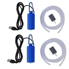 2PCS Aquarium USB Air Pump Portable Mini USB Aquarium Fish Tank Oxygen Air Pu...