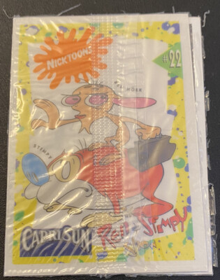 Vintage 1992 Capri Sun Nicktoons Nickelodeon Rugrats #20 AND Ren & Stimpy #22