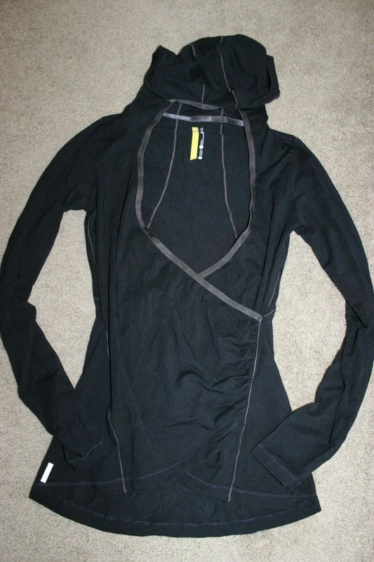 lole faux wrap long sleeve stretch top hoodie