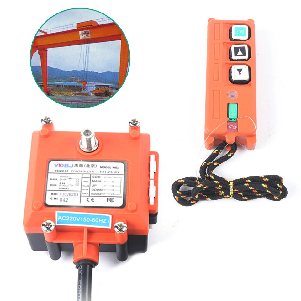 220 V Orange Modern ABS Industrie Fernbedienung F21-2S IP65 100m Reichweite - Bild 3 von 4