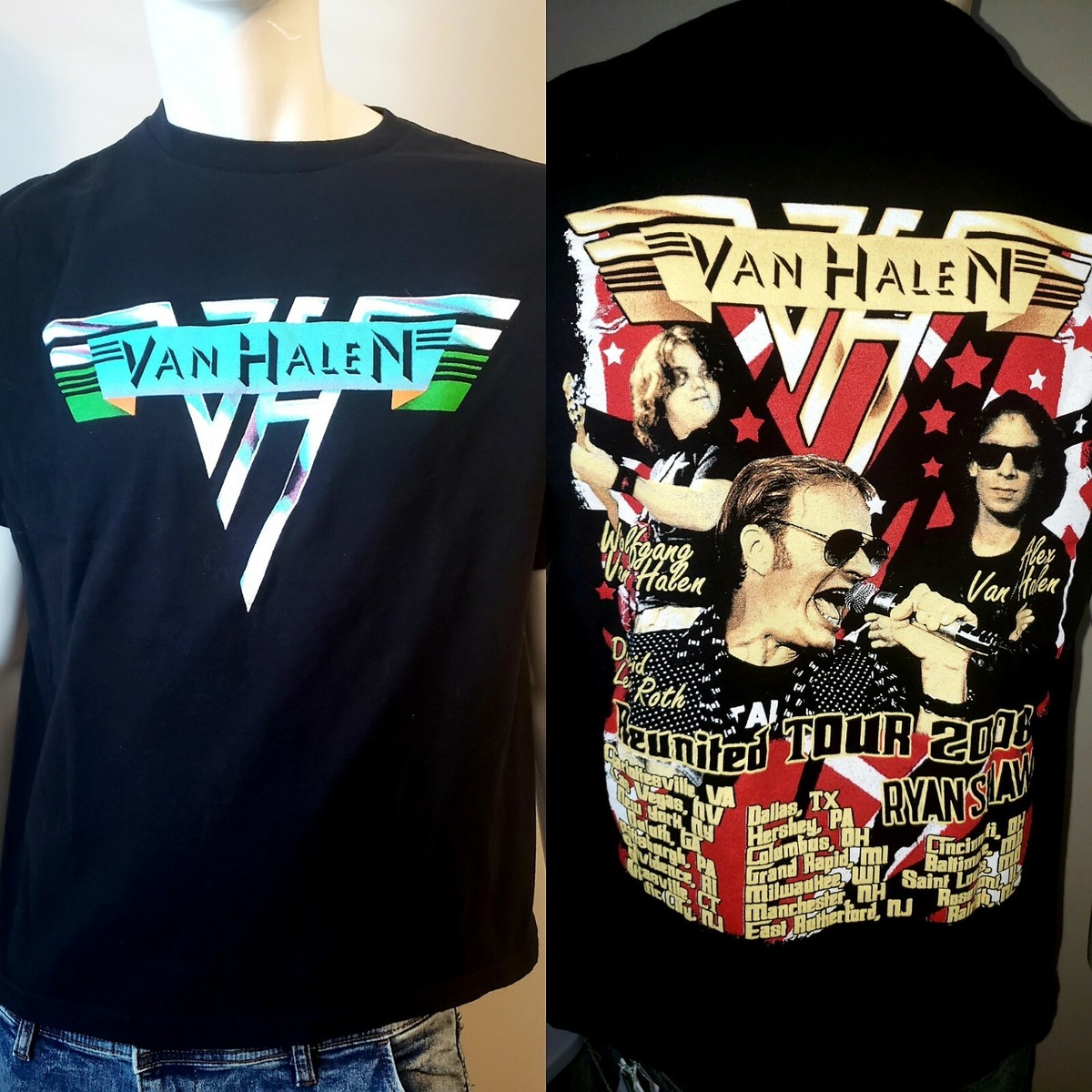 Van Halen Tour 2008 Tシャツ Large Van Halen 2008 Reunited Tour T-shirt Wolfgang David