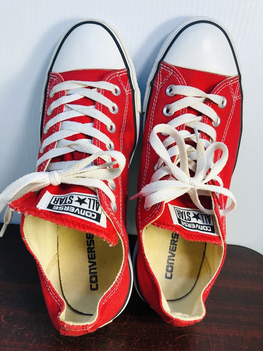 Converse Sz 9 Man Low Top Chuck Taylor All Star OX Red Shoes