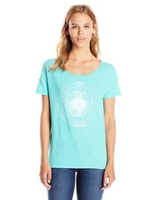 Lucky Lotus by Lucky Brand Cutout-Back Graphic Shine T-Shirt TW82056 XS NWT