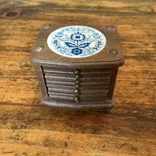 Vintage Set of 8 Coasters w/ Holder MCM GUC