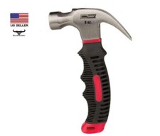 8 ounce Stubby Claw Hammer Drop Forged Carbon Steel Head 5" Rubber Grip Handle