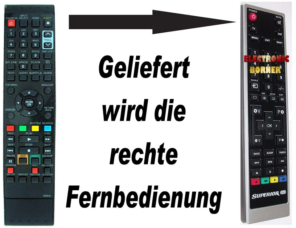 SUPERIOR Ersatz Fernbedienung für Funai WD6D-M100 WD6D-D4413DB NB484 WD6D-D4413 WD6DM100