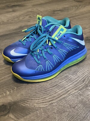 Nike Air Max LeBron X Low Sprite Basketball Shoes 8 Blue Cobalt Volt 579765 500