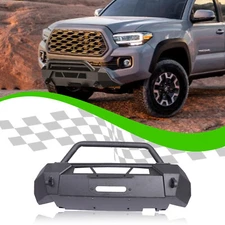  Front Hidden Winch Bumper Guard Bull Bar Steel For Toyota Tacoma 2016-2023