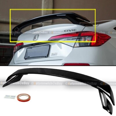 Fit 22 -24 Honda Civic Sedan JDM HPD Style  Glossy Black Trunk Wing Spoiler