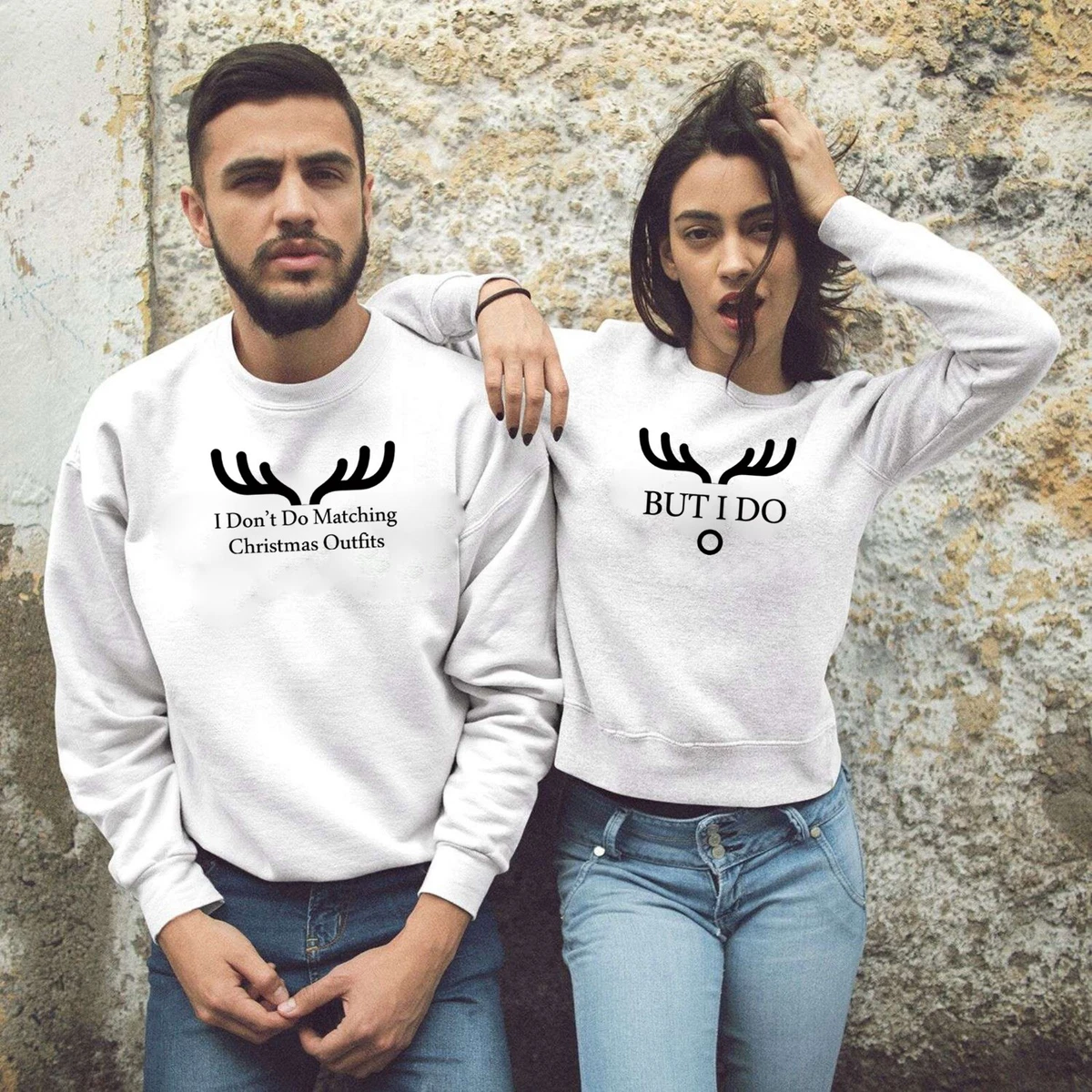 I Do Couple Matching Funny Christmas Outfits Sweatshirt Jumper