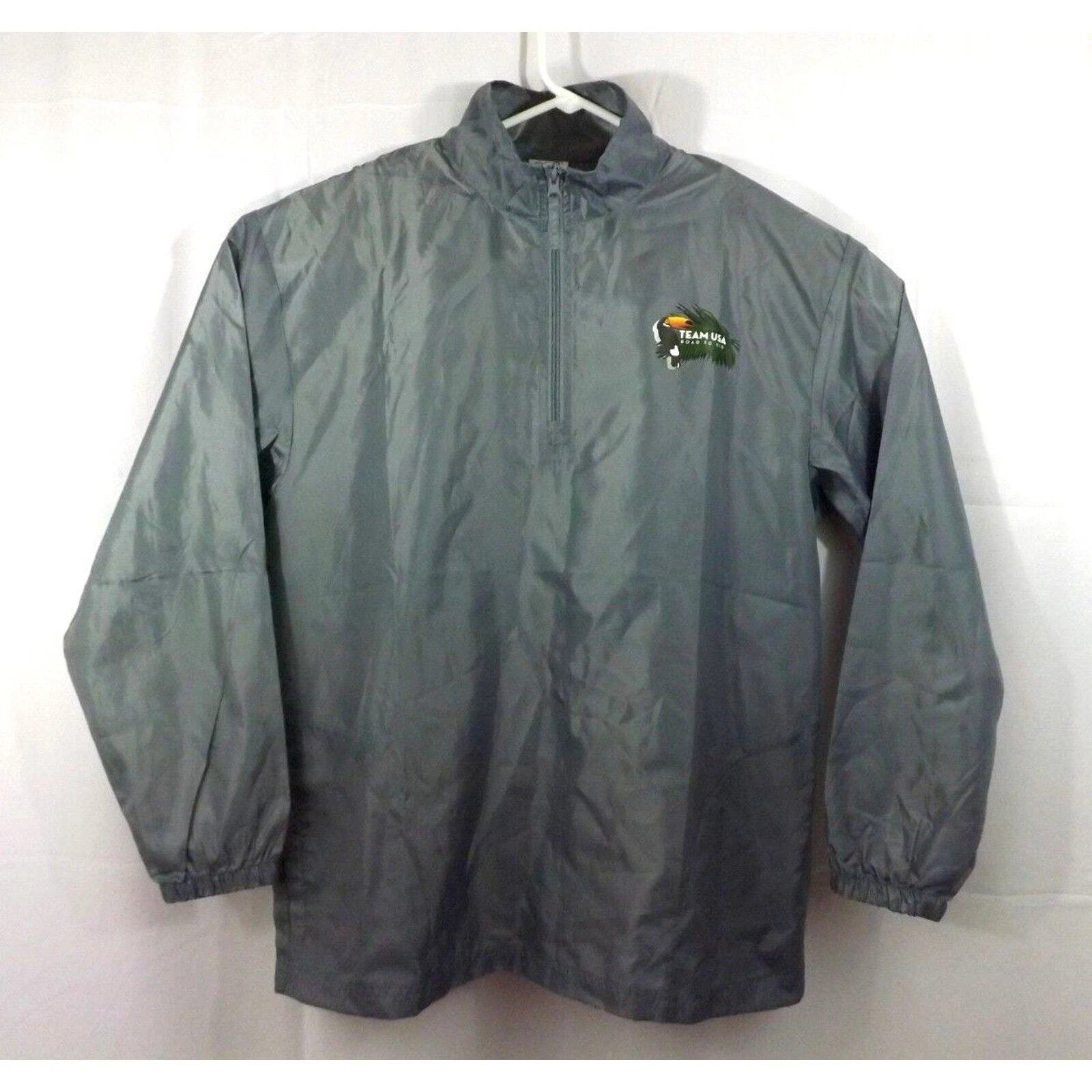Olympic Team USA Windbreaker Jacket Adult Size Large Road To Rio 2016 Gray