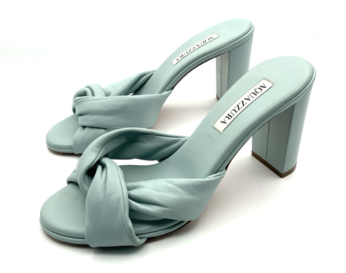 AQUAZZURA TWIST SANDAL 95 LIGHT AQUA HEEL US 7.5 EUR 38 WOMEN - Picture 2 of 13