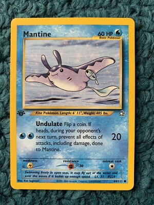 1st Edition MANTINE 64/111 Neo Genesis Set - Pokémon WOTC Vintage