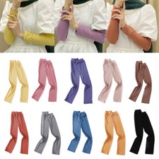 Women Arm Cover Oversleeves Muslim Hijab Sleeve Solid Color Breathable Arm Cover