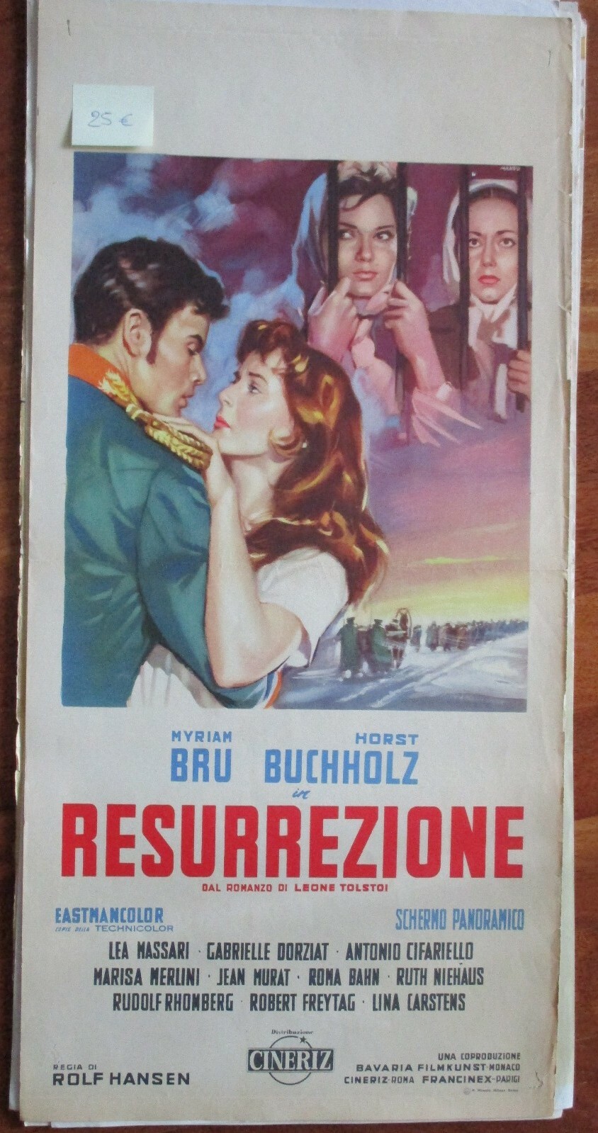 Locandina originale film Resurrezione (1958) - Regia di Rolf Hansen