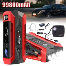 99800mAh Car Jump Starter With Tire Inflator Air Pump Air Compressor Power Bank