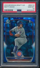 PSA 10 MATT SHAW 1st 2023 Bowman Chrome Draft SAPPHIRE REFRACTOR RC GEM MINT