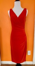 Women's LAUREN Ralph Lauren Orange Sleeveless Wrap Dress Size 8