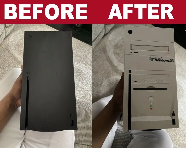 APCym Skin RETRO PC FOR XBOX SERIES X Gaming Console+2 Controller Sticker Decal. - Image 4 of 4